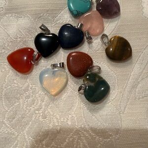 Heart-Shaped Gemstone Necklace Set